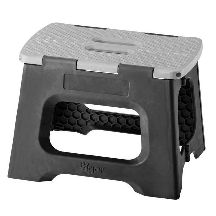 VIGAR Foldable Stool - Black & Grey - 23cm