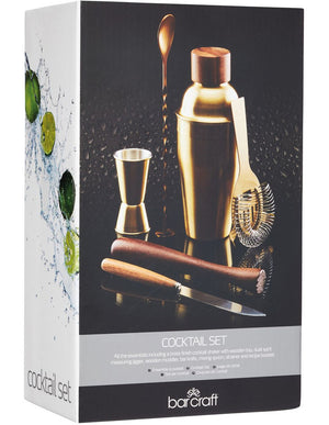 BARCRAFT BC Cocktail Set 6pc Brass Gift Boxed