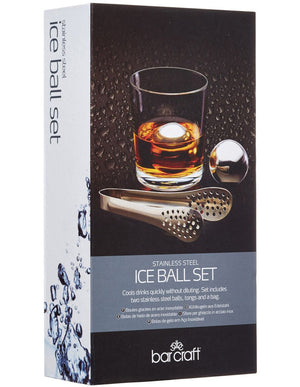 BARCRAFT BC Ice Ball Set 3pc Stainless Steel Gift Boxed