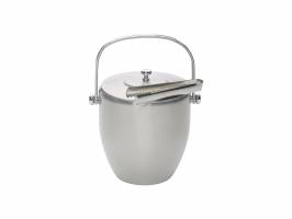 BARCRAFT BC Ice Bucket with Lid & Tongs Stainless Steel Gift Boxed