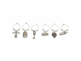 BARCRAFT BC Wine Charms 6pc Set Gift Boxed