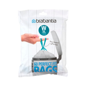 BRABANTIA Bin Liner Code W (5L) 60 Bags Dispenser Pk