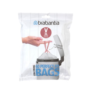 BRABANTIA Bin Liner Code V (3 L) 60 Bags Dispenser Pk