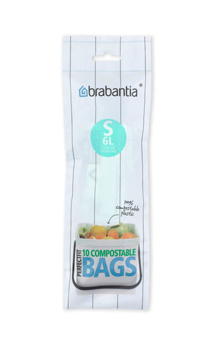 BRABANTIA Compostable Bin Liner Code S (6L) – 10 Bags