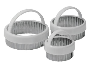AVANTI Crinkle Cookie Cutters with White Plastic Handle - 3 Piece Set