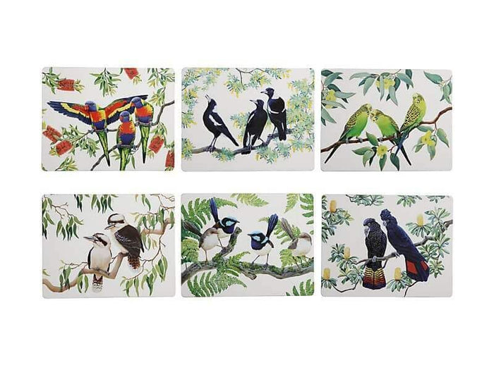 MAXWELL & WILLIAMS MW Birdsong Placemat Set of 6 34x26.5cm Assorted Gift Boxed