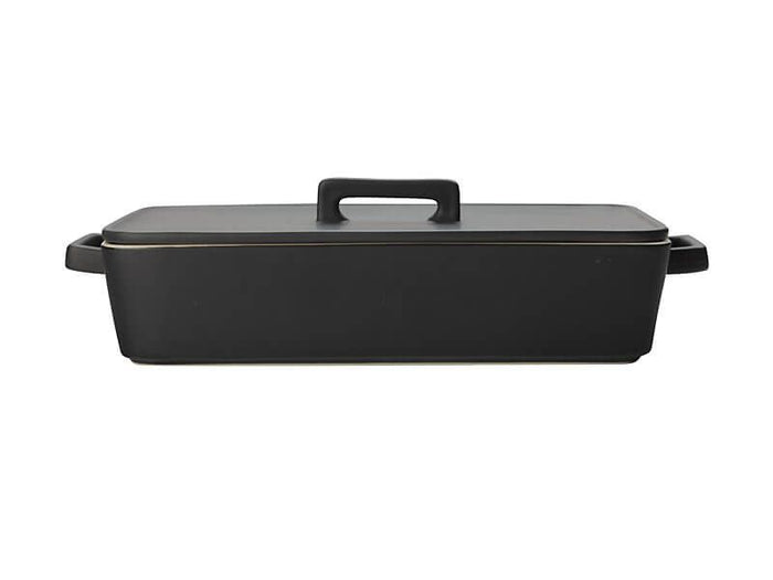 MAXWELL & WILLIAMS MW Epicurious Rectangular Baker with Lid 32x22.5x7cm Black Gift Boxed