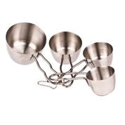 Appetito S/S Measuring Cups W/Wire Handles Set 4