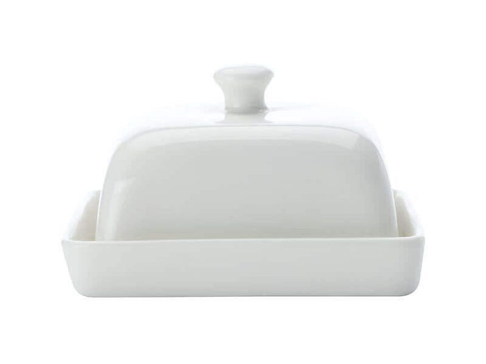 MAXWELL & WILLIAMS MW White Basics Rectangular Butter Dish 15cm Gift Boxed