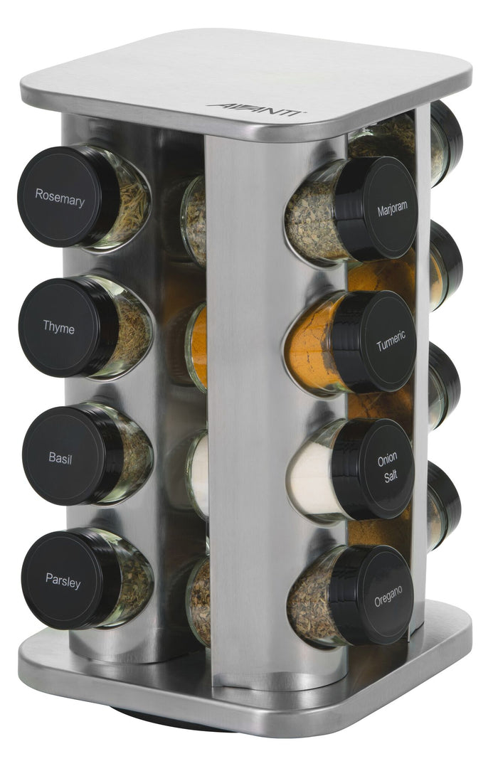 AVANTI Revolving Herb &  Spice Rack Set - 16 Jars