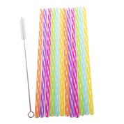 Appetito Reuseable Rainbow Party Straws 25cm pack 24 with Brush