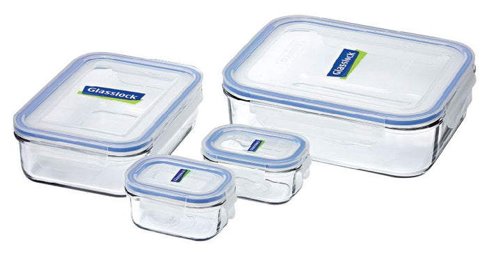 GLASSLOCK 4 Piece Tempered Glass Food Container Set