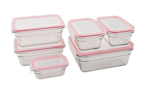 GLASSLOCK 6 Piece Oven Safe Tempered Glass Food Container Set